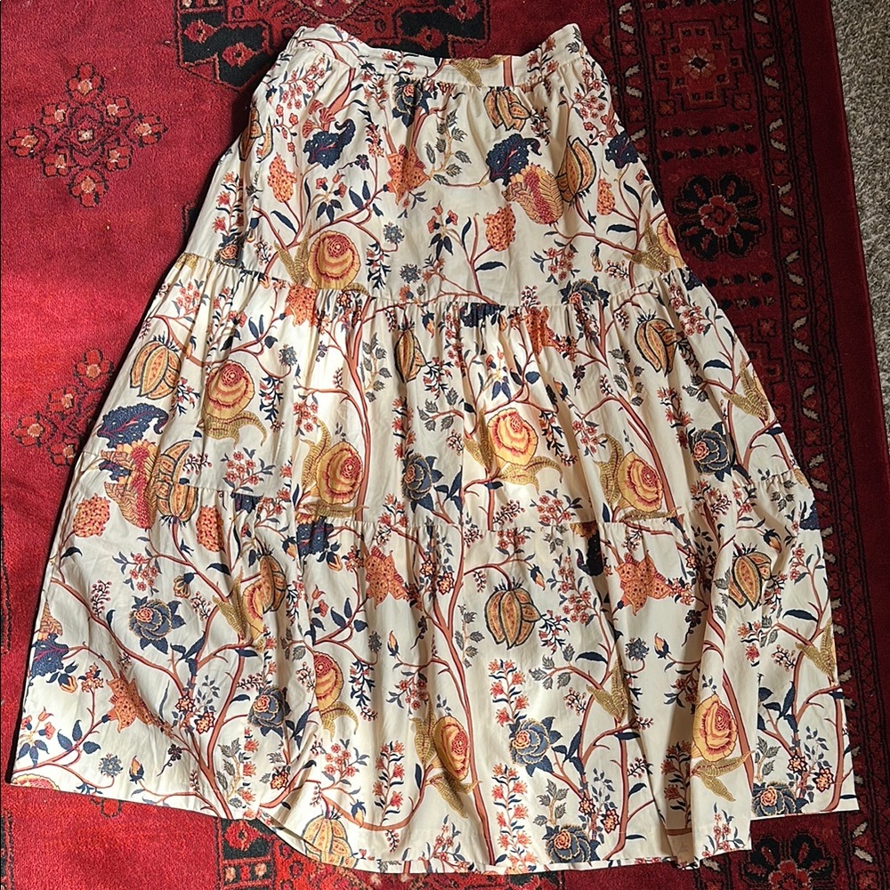 Elie Tahari Floral Cream Skirt